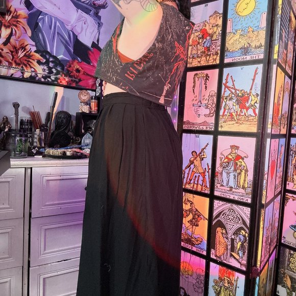 Basic Witch Cotton flowy Black Skirt, Whimsy Goth basic Skirt, Witchy Skirt, Cor - Picture 2 of 9